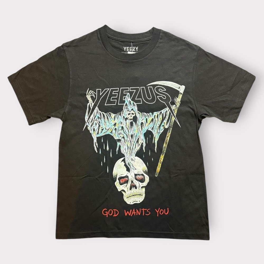 Yeezy Kanye West Yeezus Tour God Wants You Reaper Skull Black T-Shirt Small NEW